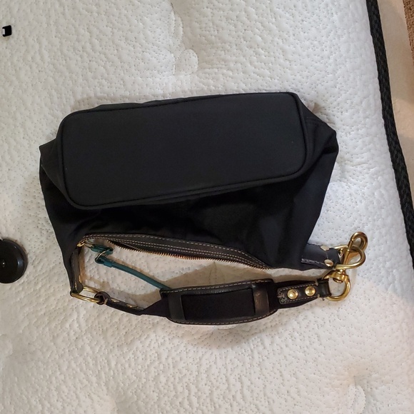 Coach Hampton Black Hobo with Blue Accent - Picture 4 of 4